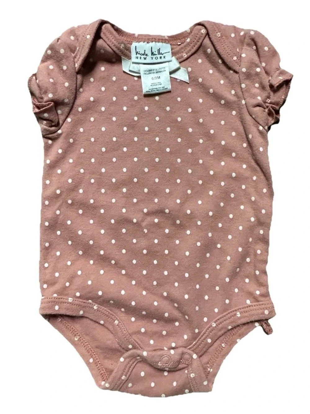 Baby Girl Short Sleeve Bodysuits Polka Dots Dresses Summer Size 6-9 Months